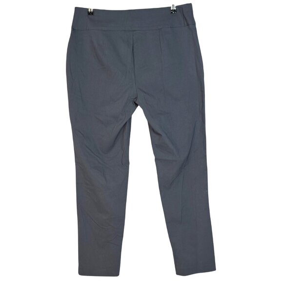 Cooper & Ella Gray Mid Rise Flat Front Straight Ankle Trouser Pants Plus Size 14 - Picture 2 of 7